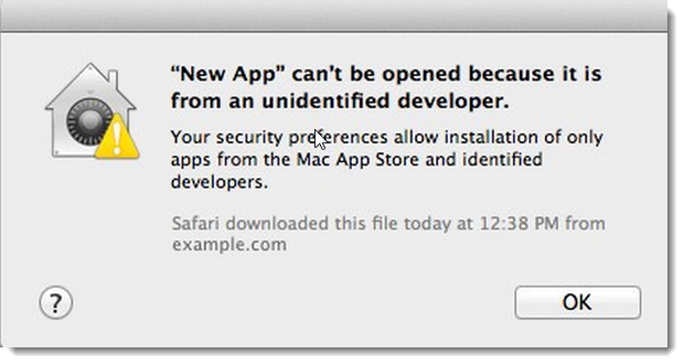 macOS Unidentified Developer Dialog