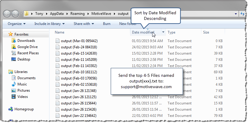 Log Files Folder